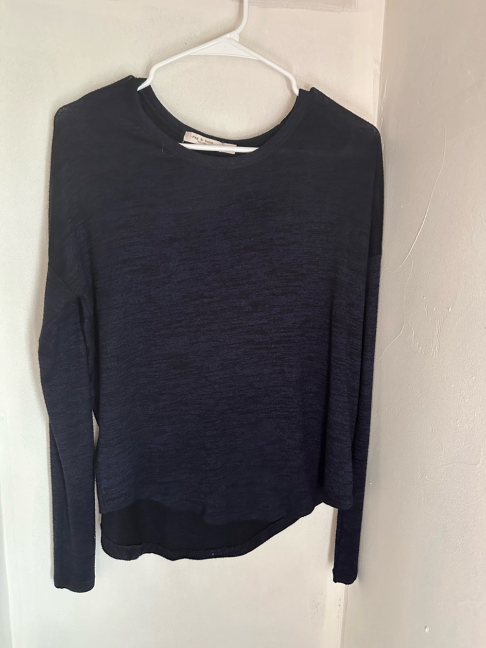 rag & bone Navy Long-Sleeve Crewneck Top